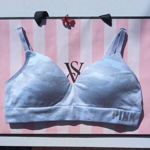 PINK Victoria's Secret Light Blue Camouflage Bralette Cool &Comfy Size M